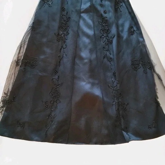 strapless open back dress Blue embellished dress with leaf corset – ALBINA DYLA main image 0